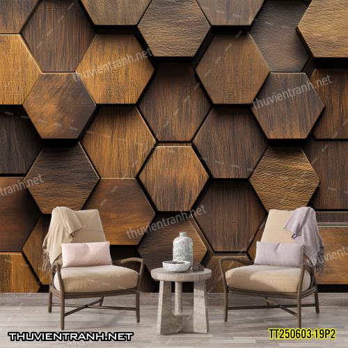 Tranh dán tường 3D trừu tượng- -TT250603-19P2 - Tranh tường chất lượng cao